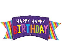39&quot;PKG RAINBOW BANNER BIRTHDAY