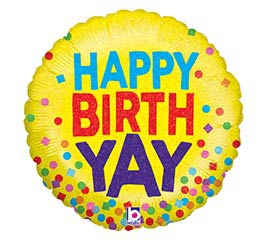 18&quot;PACKAGED BALLOON HAPPY BIRTH-YAY