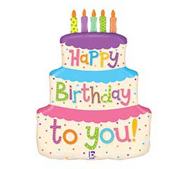 23&quot;PACKAGED GIRLY BIRTHDAY CAKE BALLOON
