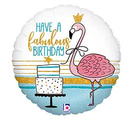 18&quot;PKG FABULOUS FLAMINGO BIRTHDAY