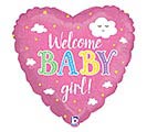 18&quot;PACKAGED WELCOME BABY GIRL BALLOON
