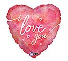 18&quot; WATERCOLOR I LOVE YOU HEART BALLOON