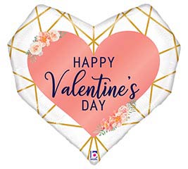24&quot;PKG HAPPY VALENTINE&#39;S DAY GEO BALLOON