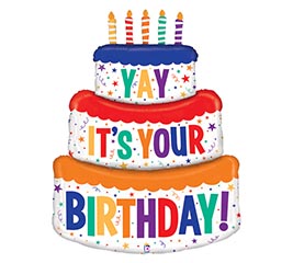 48&quot; PKG BIRTHDAY CAKE SHAPE BALLOON
