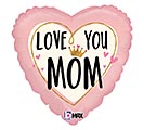 18&quot; LOVE YOU MOM CROWN HEART