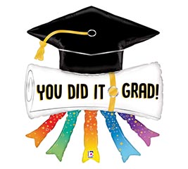 44&quot;PKG YOU DID IT GRAD DIPLOMA SHAPE