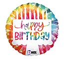 18&quot;PKG BIRTHDAY TIE-DYE CAKE
