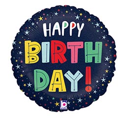 18&quot;HBD BIRTHDAY COLORFUL STARS