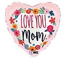 18&quot; LOVE YOU MOM BLOSSOMS HEART