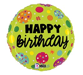 18&quot;PKG BIRTHDAY POLKA DOTS