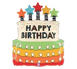 26&quot;PKG CANDLE STARS BIRTHDAY CAKE SHAPE