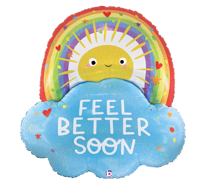 Get Well Soon Mylar Balloons and Stuffed Animal Crown Florals