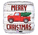 18&quot; MERRY CHRISTMAS TRUCK SQUARE
