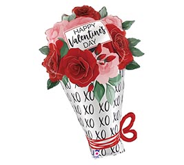 30&quot;PKG HVD SATIN VALENTINE ROSE BOUQUET