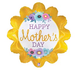 24&quot;PKG FLOWER MOTHER&#39;S DAY GLITTER HOLOG