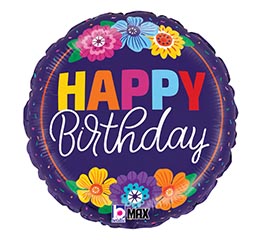 18&quot;PKG BOLD BLOOMS BIRTHDAY MAX FLOAT