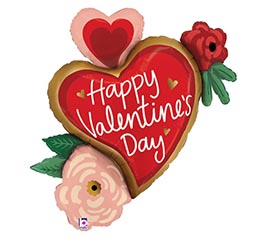 32&quot;PKG HVD VALENTINE HEART FLOWERS SHAPE