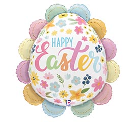 30"PKG RUFFLED FLORAL EASTER EGG SHAPE
