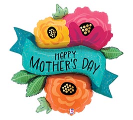 33&quot;PKG FRESH FLOWERS MOTHER&#39;S DAY BANNER