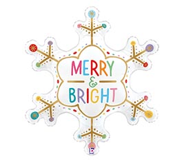 31&quot;PKG XMA MERRY AND BRIGHT SNOWFLAKE