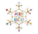 Related Product Image for 31&quot;PKG XMA MERRY AND BRIGHT SNOWFLAKE 