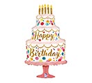 33&quot;PKG SATIN BIRTHDAY PINK CAKE SHAPE