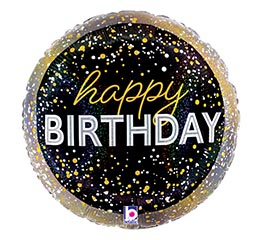 18&quot;PKG METALLIC BDAY PARTY 2 SIDED HOLO