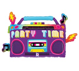 28&quot;PKG PARTY TIME BOOM BOX SHAPE