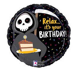 18&quot;PKG OTH GRIM REAPER RELAX BIRTHDAY