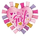 Related Product Image for 33&quot;PKG BBY IT&#39;S A GIRL TAGGIE HEART SHAP 