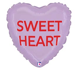 9&quot; INFLATED CONVERSATION HEARTS PURPLE
