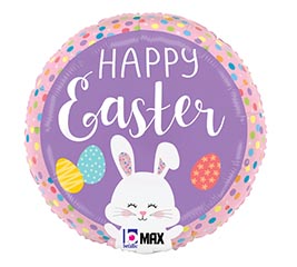 18&quot; EASTER BUNNY DOTS ROUND MAX FLOAT