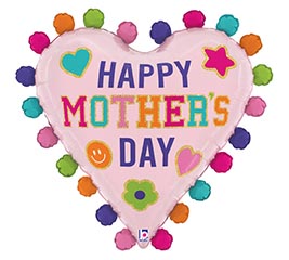 27&quot; PKG MOTHER&#39;S DAY HEART PATCHES SHAPE