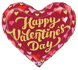 24" PKG VALENTINE'S DAY SPARKLES HEART