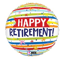 18&quot; PKG RET HAPPY RETIREMENT STRIPES