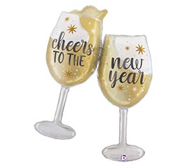 42&quot; PKG SATIN NEW YEAR CHAMPAGNE GLASSES
