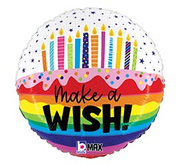 18&quot; PKG RAINBOW BIRTHDAY WISHES ROUND
