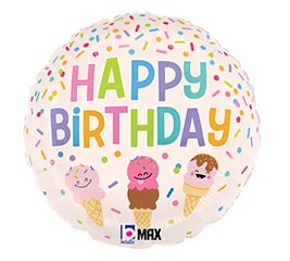 18&quot; PKG HBD ICE CREAM CONES BIRTHDAY