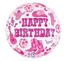 18&quot; PKG DISCO COWGIRL BIRTHDAY GLITTER
