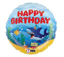 4" INFLATED HBD OCEAN PARTY BIRTHDAY