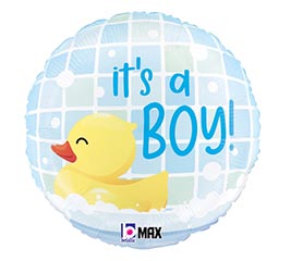 9&quot; INFLATED BBY IT&#39;S A BOY RUBBER DUCKY