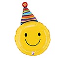 Related Product Image for 14&quot; INFLATED PARTY HAT SMILEY FACE MINI 