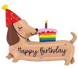 43&quot; PKG HAPPY BIRTHDAY DACHSUND SHAPE