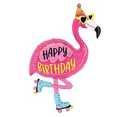 42&quot; PKG HBD FLAMINGO BIRTHDAY SHAPE