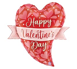 27&quot; PKG HVD SATIN ORNATE BANNER HEART