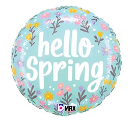 18&quot; SPR HELLO SPRING FLOWERS ROUND