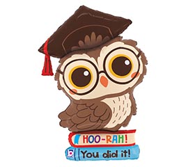 32" PKG HOO-RAH GRADUATION OWL SHAPE