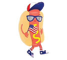 35" PKG PATRIOTIC HOT DOG SHAPE