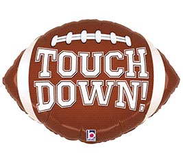 18" PKG SPO TOUCH DOWN FOOTBALL SHAPE
