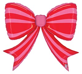 41" PKG GEN STRIPED RED BOW SHAPE